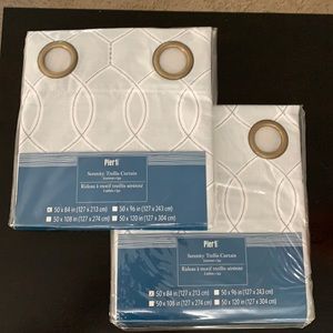 NWT Pier 1 - Serenity Trellis Curtains -Spa